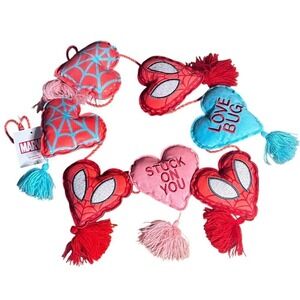 Marvel Spider Man Valentines Day Candy Heart Holiday  Garland w/Tassels 60in NEW